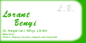 lorant benyi business card
