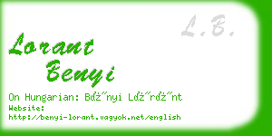 lorant benyi business card